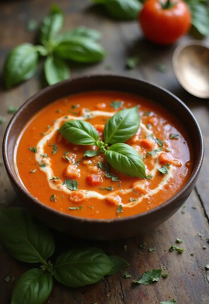 30 Bariatric Full Liquid Soup Recipes for Recovery Meals - 1. Creamy Tomato Basil Soup
