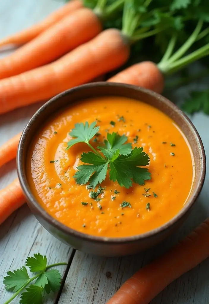 30 Bariatric Full Liquid Soup Recipes for Recovery Meals - 11. Carrot and Coriander Soup