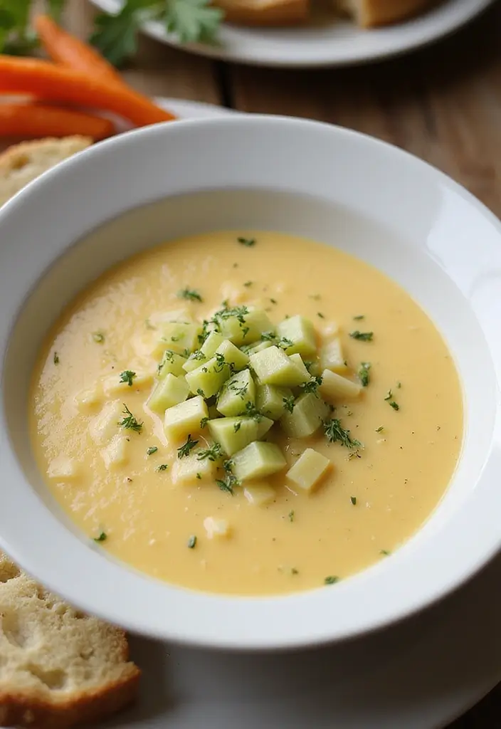 30 Bariatric Full Liquid Soup Recipes for Recovery Meals - 18. Celery and Cheese Soup