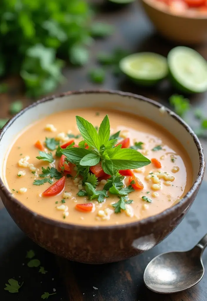 30 Bariatric Full Liquid Soup Recipes for Recovery Meals - 21. Thai Coconut Soup