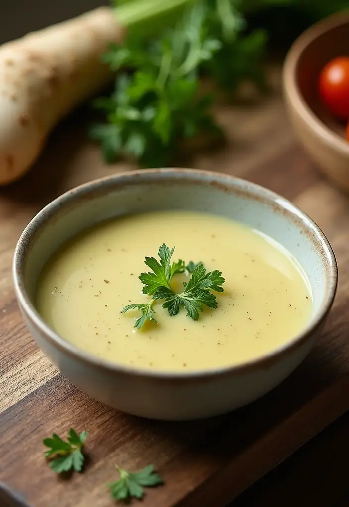 30 Bariatric Full Liquid Soup Recipes for Recovery Meals - 24. Creamy Celery Root Soup