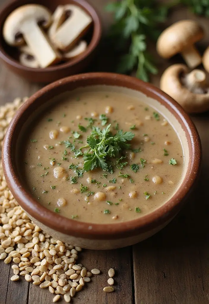30 Bariatric Full Liquid Soup Recipes for Recovery Meals - 6. Mushroom Barley Soup