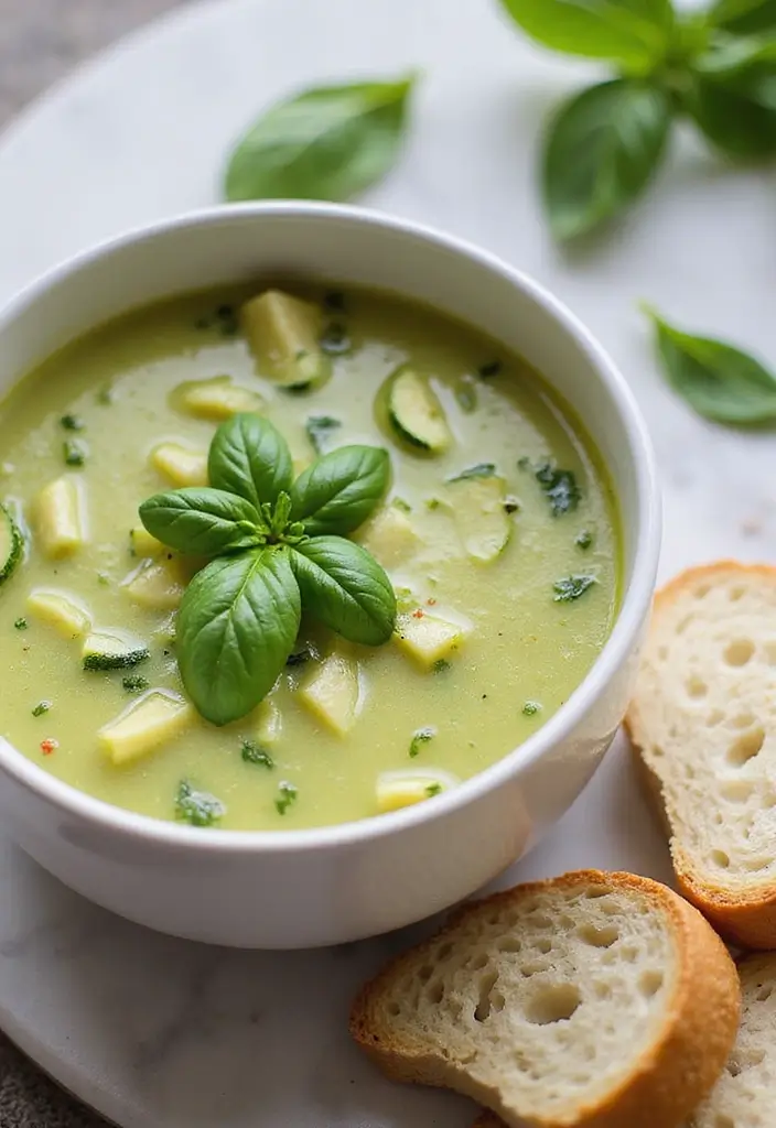 30 Bariatric Full Liquid Soup Recipes for Recovery Meals - 7. Zucchini and Basil Soup
