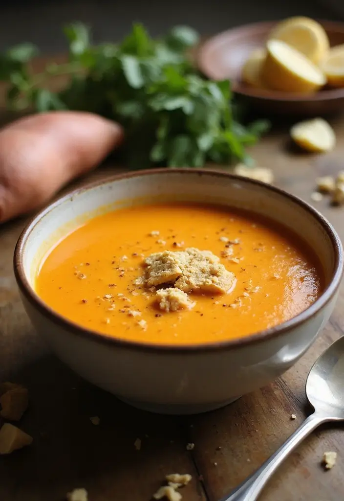 30 Bariatric Full Liquid Soup Recipes for Recovery Meals - 8. Sweet Potato Ginger Soup