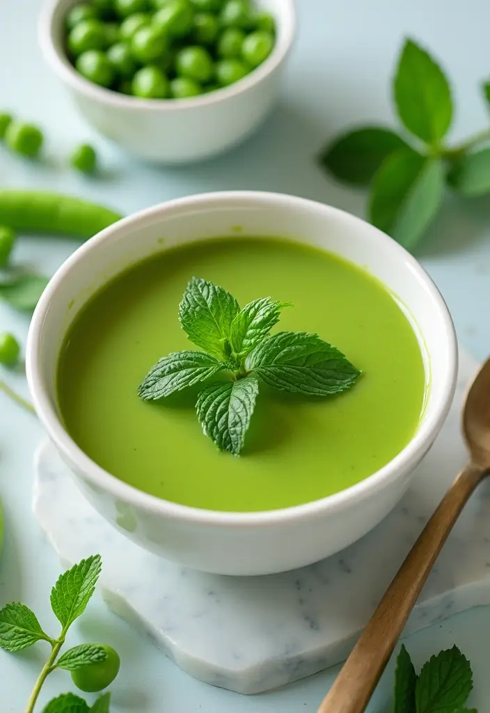 30 Bariatric Full Liquid Soup Recipes for Recovery Meals - 9. Pea and Mint Soup