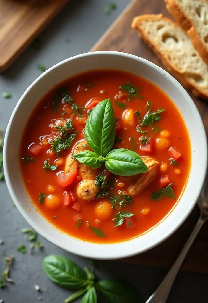 30+ Best Chicken Soup Recipes Ever to Warm the Soul 25 30+ Best Chicken Soup Recipes Ever to Warm the Soul - 5. Tomato Basil Chicken Soup