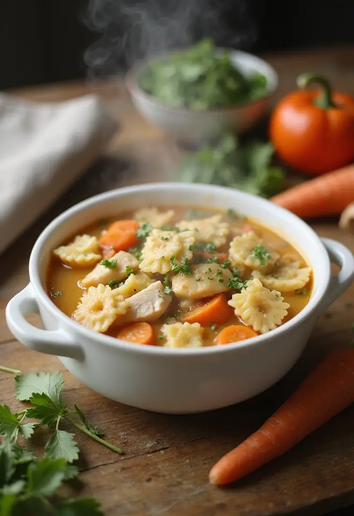 30+ Bow Tie Pasta Soup Recipes Everyone Will Love - 1. Classic Chicken Bow Tie Pasta Soup