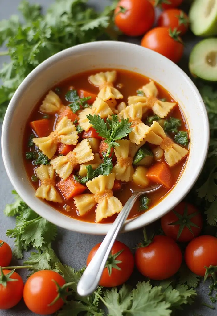 30+ Bow Tie Pasta Soup Recipes Everyone Will Love - 2. Veggie-Loaded Bow Tie Pasta Soup