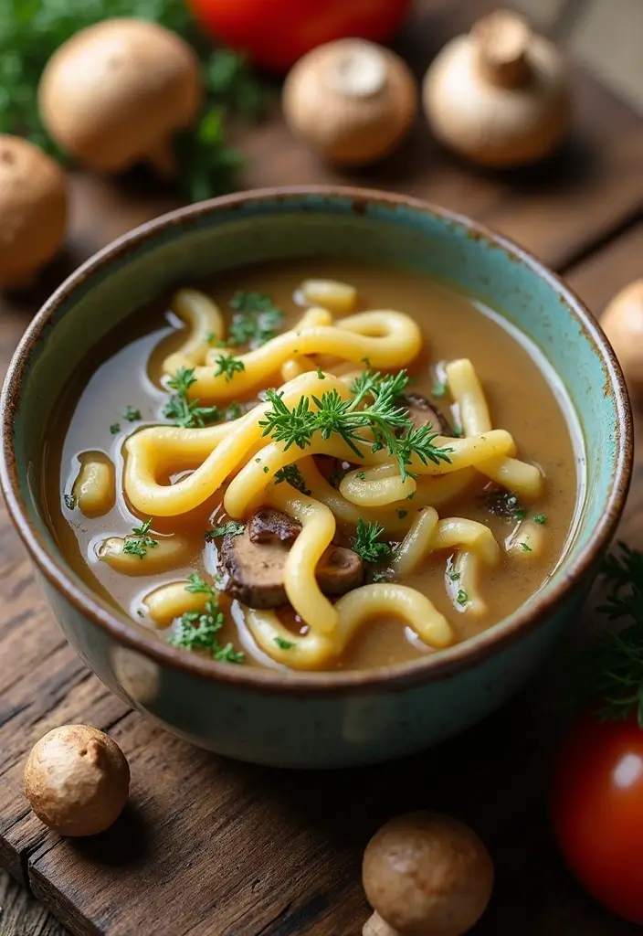 30+ Bow Tie Pasta Soup Recipes Everyone Will Love - 20. Wild Mushroom Bow Tie Pasta Soup
