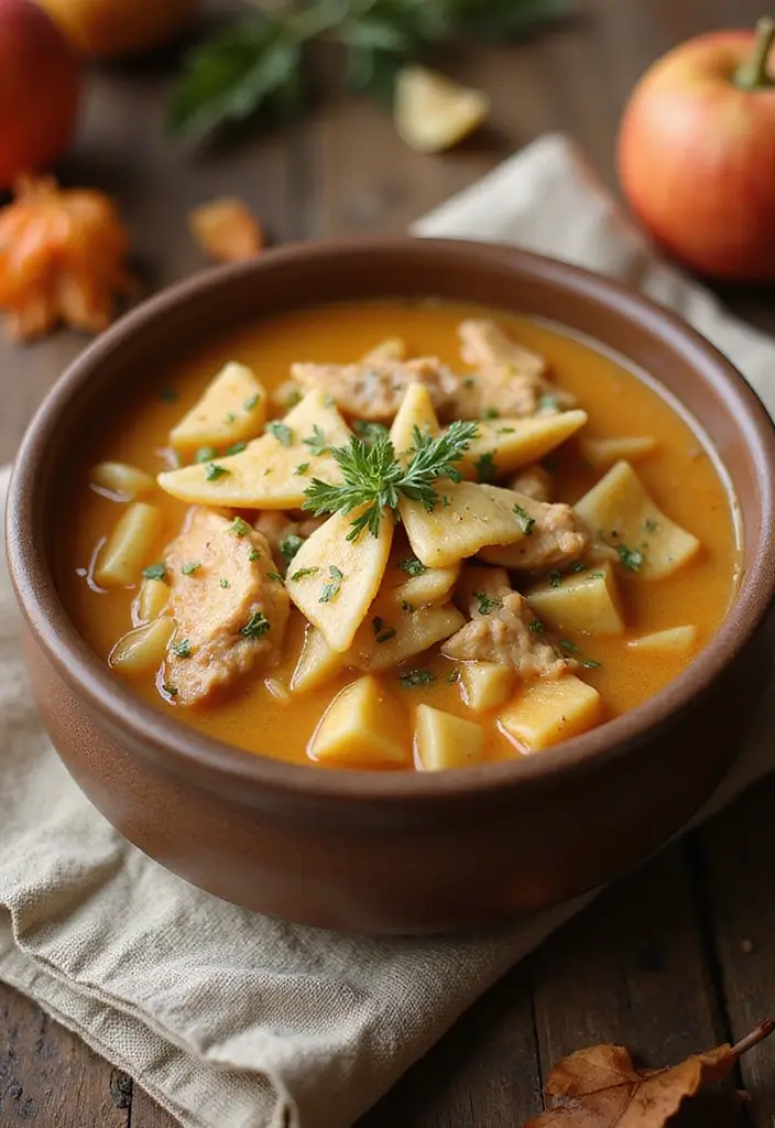 30+ Bow Tie Pasta Soup Recipes Everyone Will Love - 22. Apple Cider Chicken Bow Tie Pasta Soup
