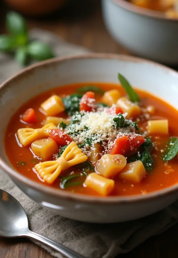 30+ Bow Tie Pasta Soup Recipes Everyone Will Love - 23. Classic Minestrone Bow Tie Pasta Soup