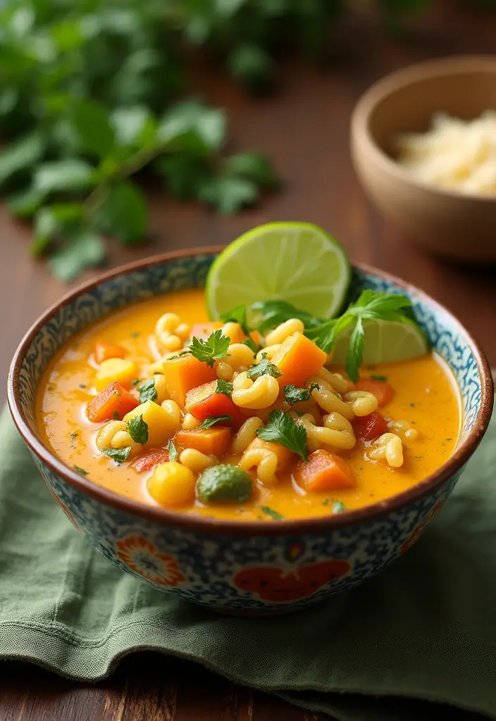 30+ Bow Tie Pasta Soup Recipes Everyone Will Love - 28. Coconut Curry Bow Tie Pasta Soup