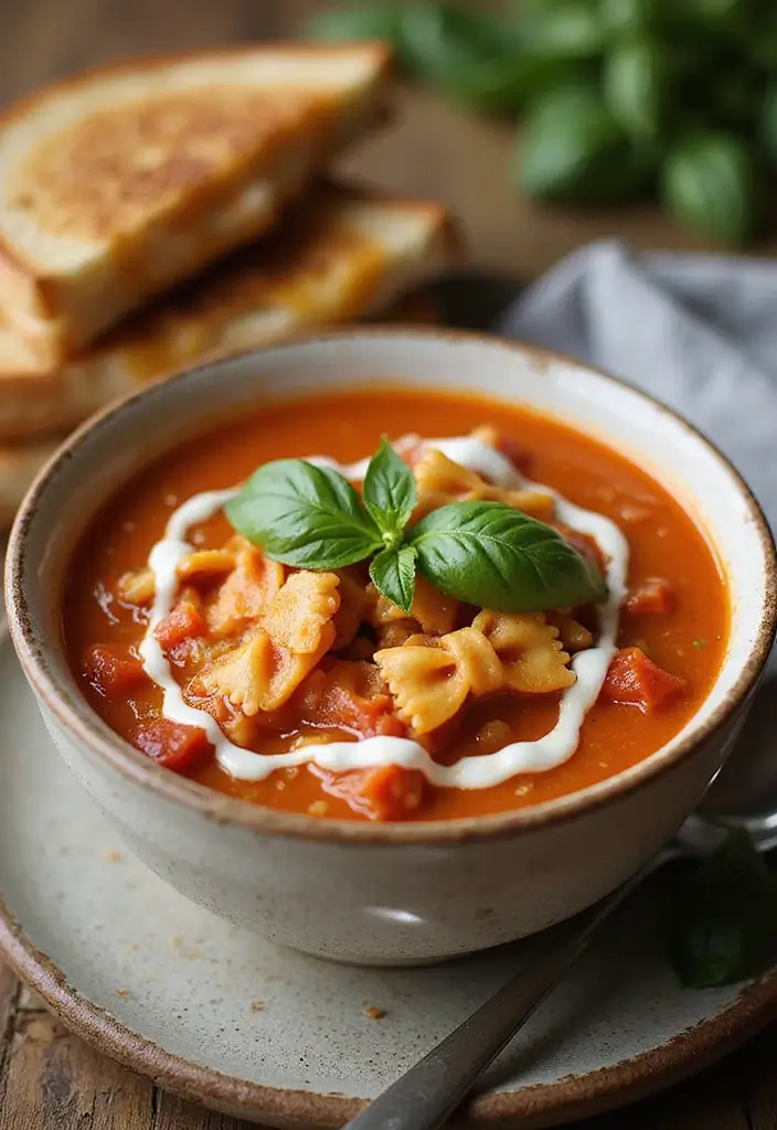 30+ Bow Tie Pasta Soup Recipes Everyone Will Love - 3. Creamy Tomato Bow Tie Pasta Soup