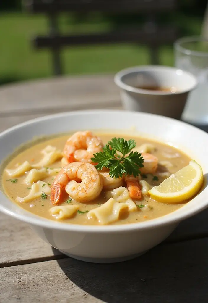 30+ Bow Tie Pasta Soup Recipes Everyone Will Love - 5. Lemon Garlic Shrimp Bow Tie Pasta Soup