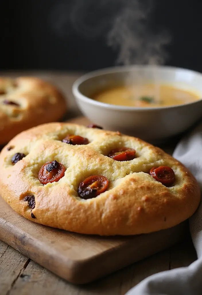 30 Bread Recipes to Go With Soup for the Perfect Meal Combo 169 30 Bread Recipes to Go With Soup for the Perfect Meal Combo - 27. Focaccia with Sundried Tomatoes