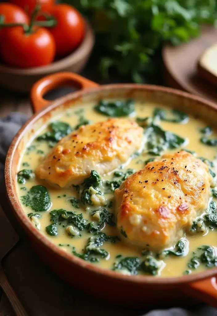 30+ Chicken and Campbell Soup Recipes That Are Family Favorites - 15. Creamy Spinach and Chicken Bake