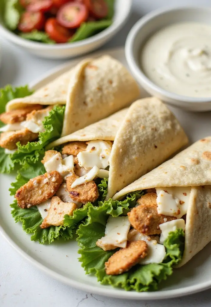 30+ Chicken and Campbell Soup Recipes That Are Family Favorites - 23. Chicken Caesar Salad Wraps