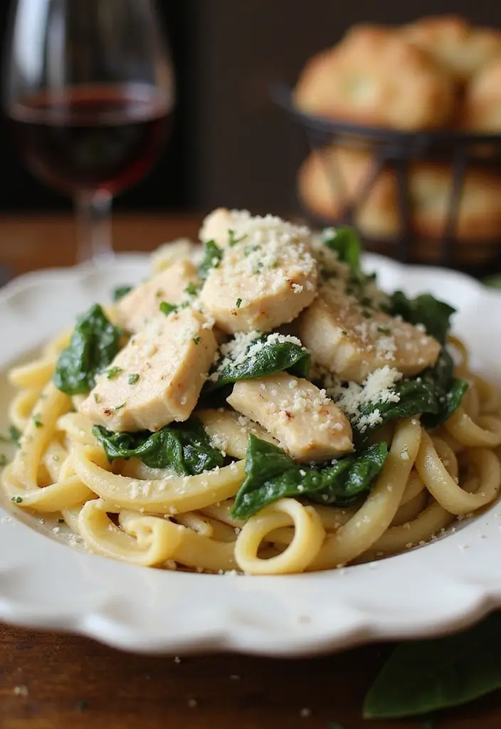 30+ Chicken and Campbell Soup Recipes That Are Family Favorites - 30. Creamy Chicken and Spinach Pasta