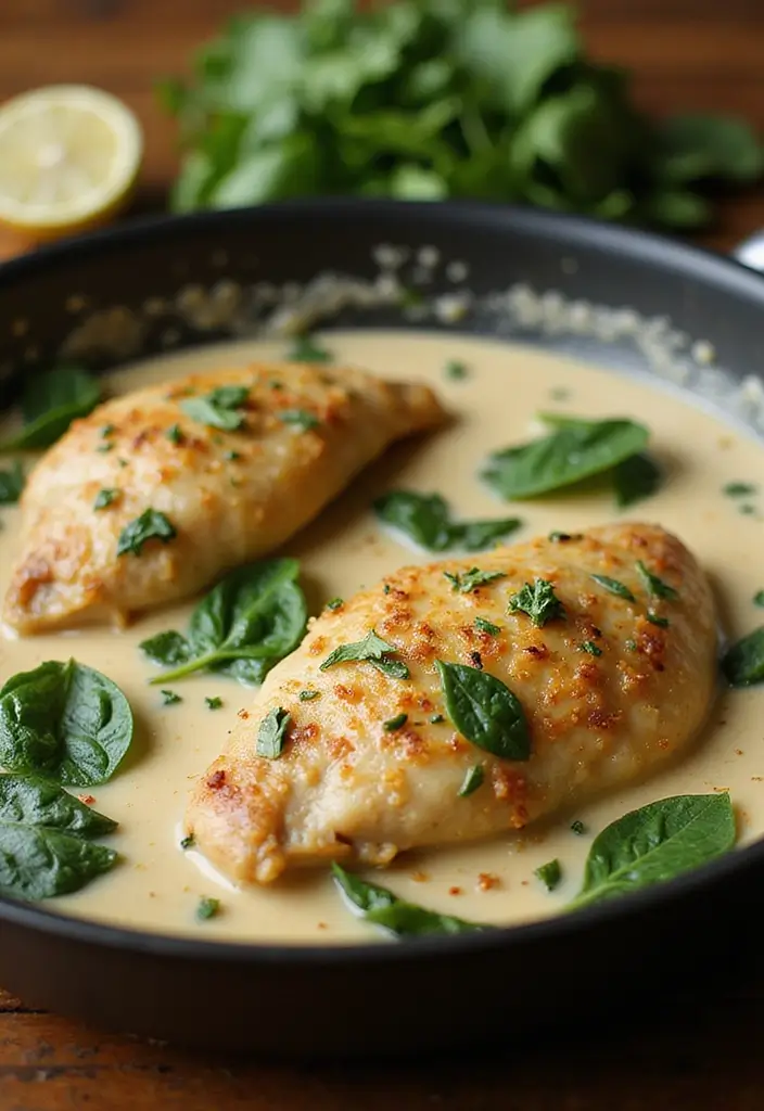 30+ Chicken and Campbell Soup Recipes That Are Family Favorites - 6. Creamy Garlic Chicken Skillet