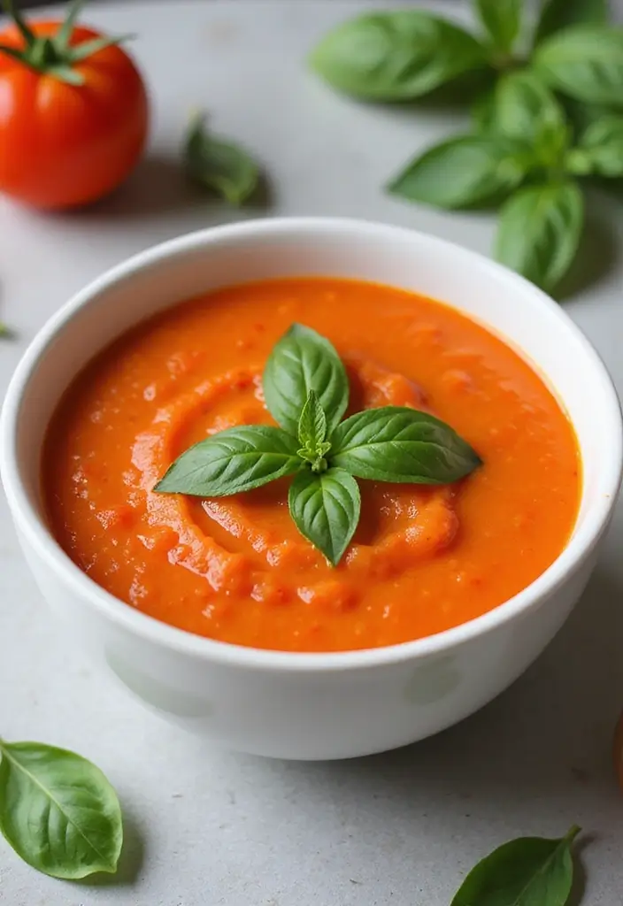 30+ Gluten Free Dairy Free Soup Recipes Everyone Will Love - 23. Tomato Basil Gazpacho