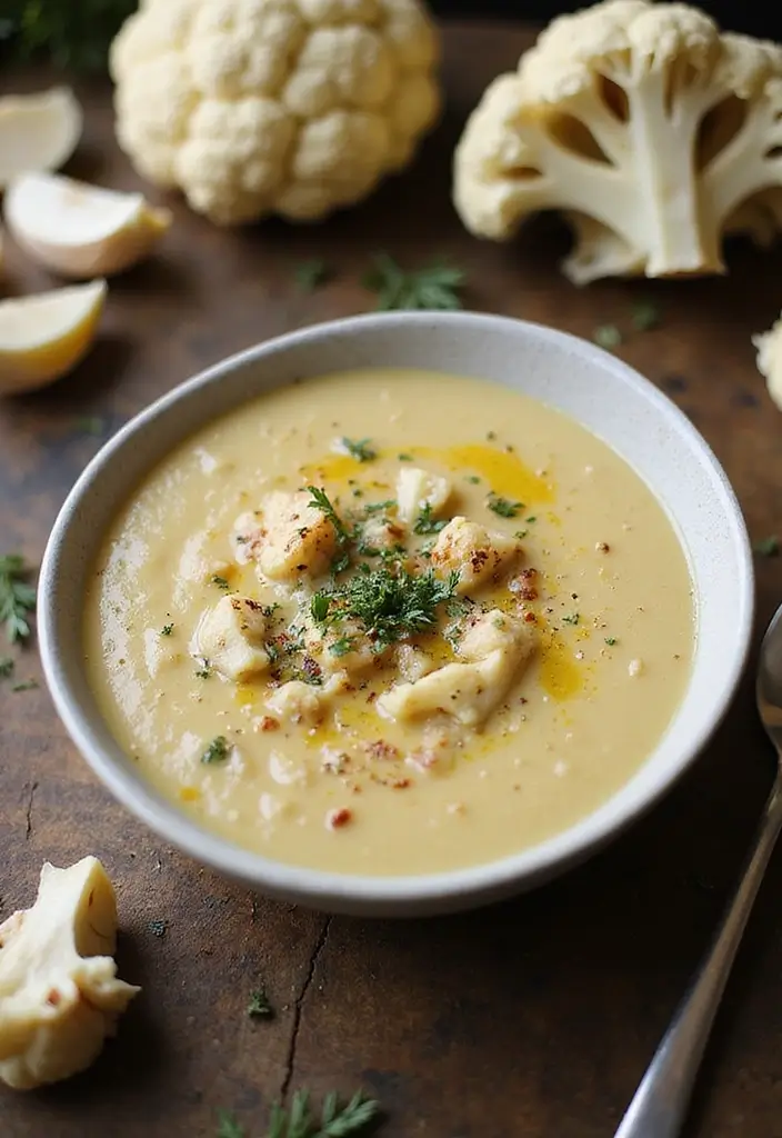 30+ Gluten Free Dairy Free Soup Recipes Everyone Will Love - 30. Roasted Garlic and Cauliflower Soup