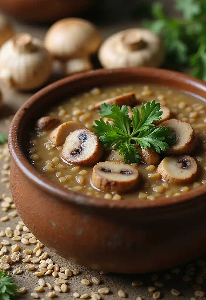 30+ Gluten Free Dairy Free Soup Recipes Everyone Will Love - 8. Mushroom Barley Soup
