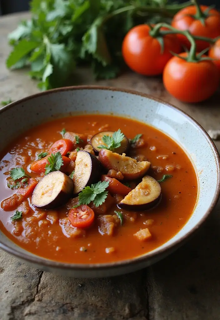 30 Gluten Free Winter Soup Recipes to Keep You Cozy - 26. Eggplant and Tomato Soup