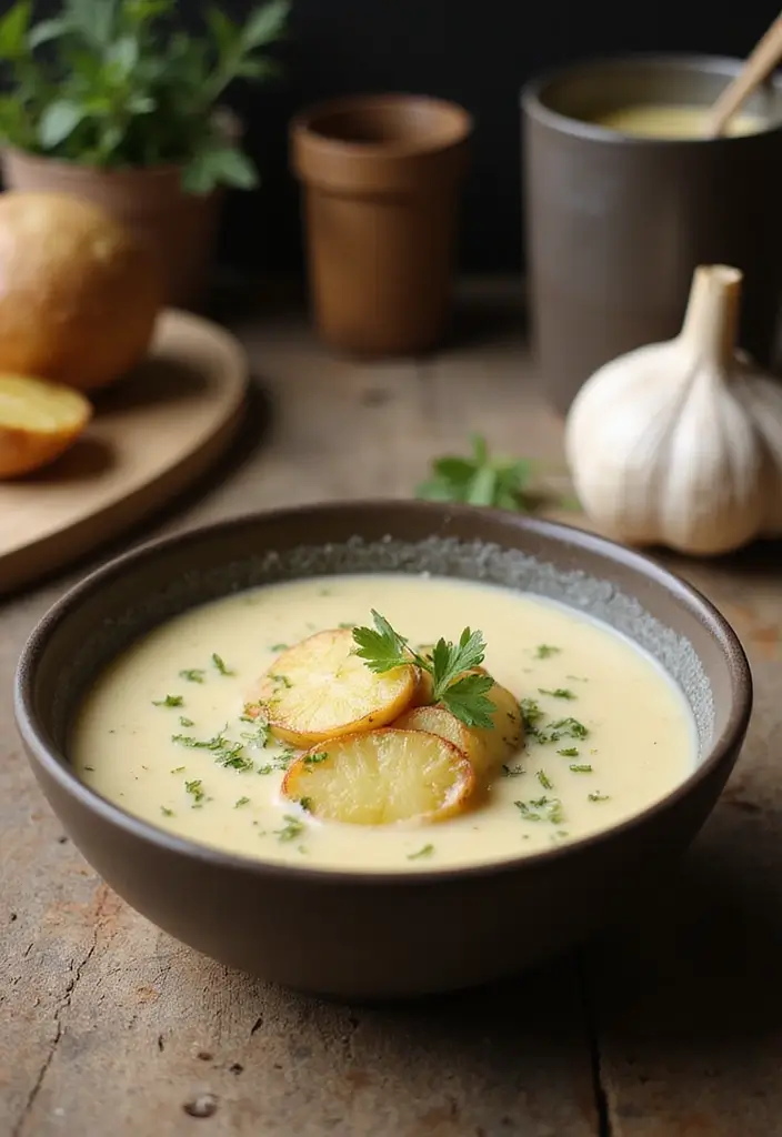30 Gluten Free Winter Soup Recipes to Keep You Cozy - 28. Roasted Garlic and Potato Soup