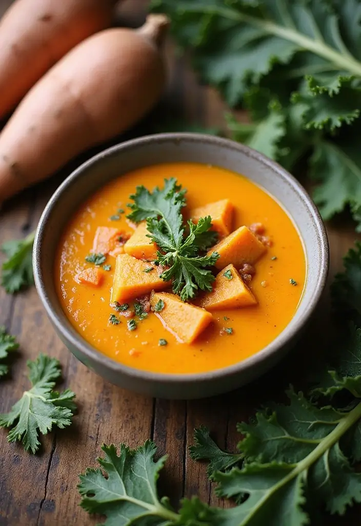 30 Gluten Free Winter Soup Recipes to Keep You Cozy - 9. Sweet Potato and Kale Soup