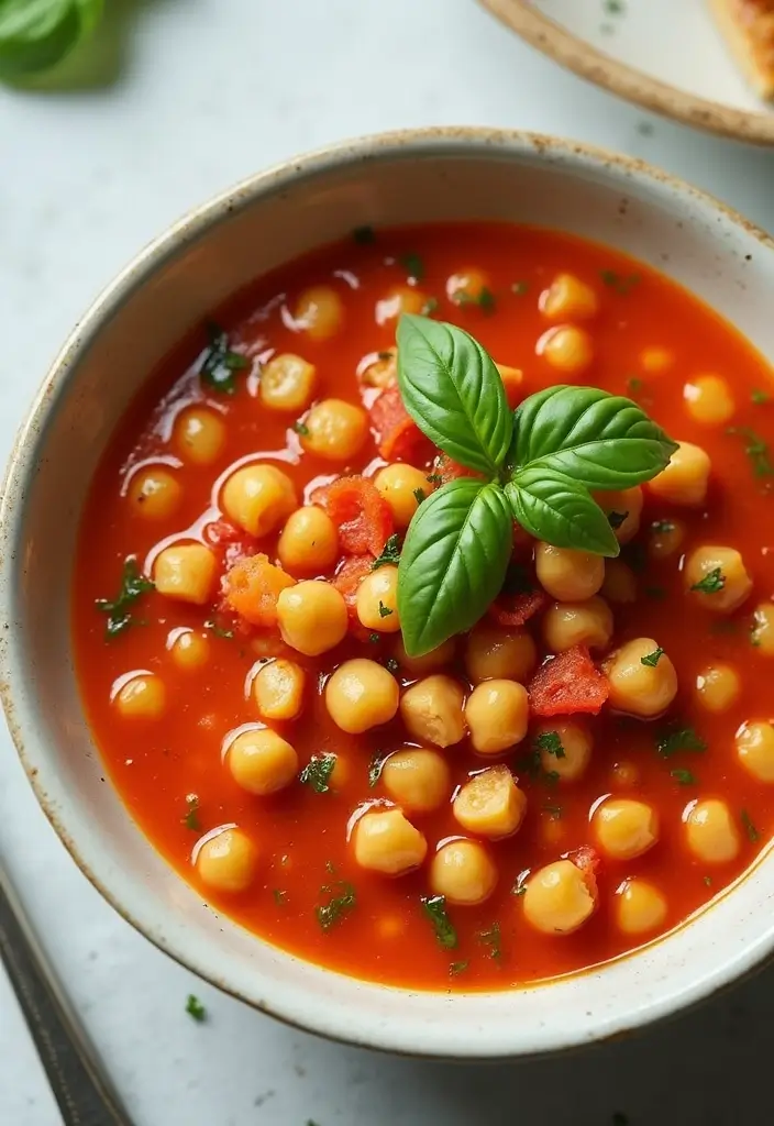30+ Healthy Low Calorie Soup Recipes for Every Meal 111 30+ Healthy Low Calorie Soup Recipes for Every Meal - 17. Tomato and Basil Chickpea Soup