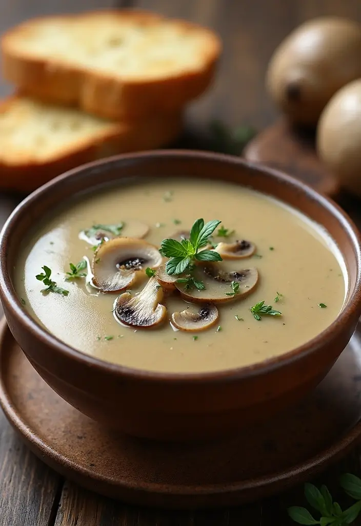 30+ Healthy Low Calorie Soup Recipes for Every Meal 168 30+ Healthy Low Calorie Soup Recipes for Every Meal - 26. Creamy Mushroom Soup