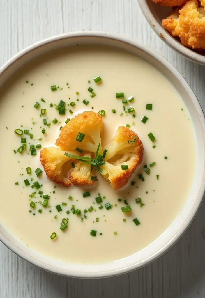 30+ Healthy Low Calorie Soup Recipes for Every Meal 41 30+ Healthy Low Calorie Soup Recipes for Every Meal - 7. Creamy Cauliflower Soup