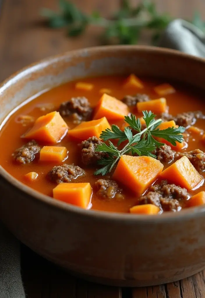 30 Homemade Beef Vegetable Soup Recipes Everyone Will Love 97 30 Homemade Beef Vegetable Soup Recipes Everyone Will Love - 15. Beef and Sweet Potato Soup
