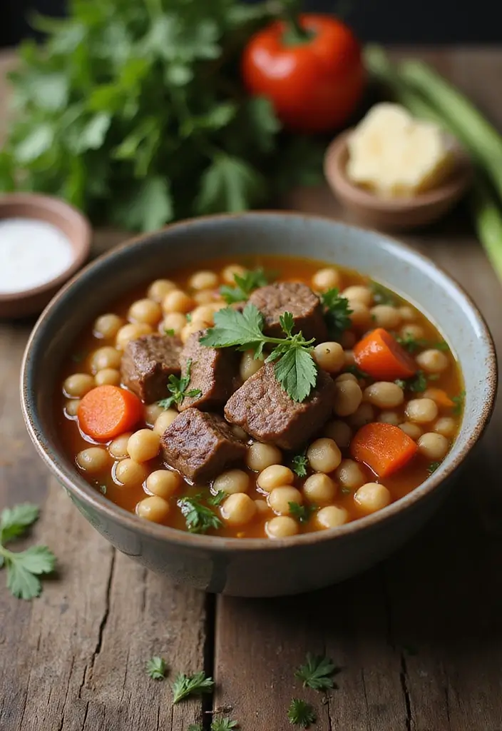 30 Homemade Beef Vegetable Soup Recipes Everyone Will Love 121 30 Homemade Beef Vegetable Soup Recipes Everyone Will Love - 19. Beef and Chickpea Soup