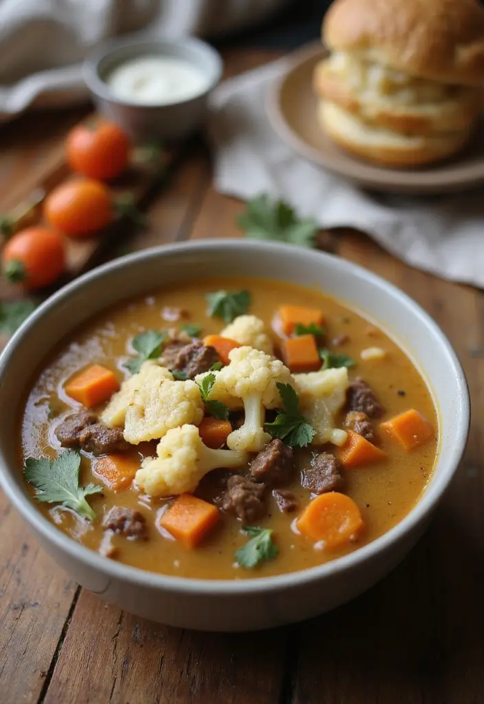 30 Homemade Beef Vegetable Soup Recipes Everyone Will Love 191 30 Homemade Beef Vegetable Soup Recipes Everyone Will Love - 29. Beef and Cauliflower Soup