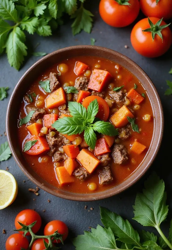 30 Homemade Beef Vegetable Soup Recipes Everyone Will Love 22 30 Homemade Beef Vegetable Soup Recipes Everyone Will Love - 4. Tomato Beef Vegetable Soup