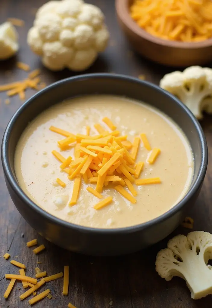 30 Pampered Chef Blender Soup Recipes You’ll Want to Try - 16. Cauliflower and Cheddar Soup