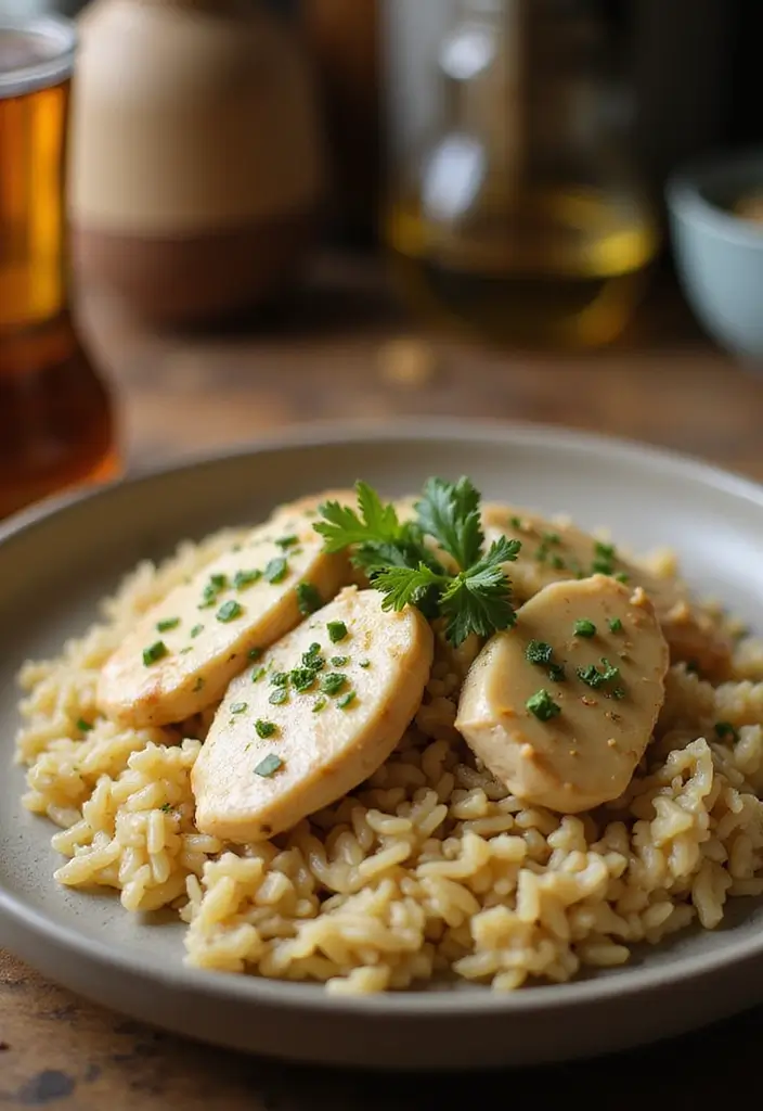 30+ Recipes That Use Cream of Chicken Soup for Easy Dinners 88 30+ Recipes That Use Cream of Chicken Soup for Easy Dinners - 14. Creamy Garlic Chicken and Rice