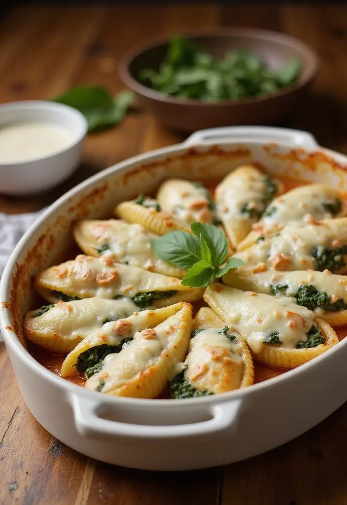 30+ Recipes That Use Cream of Chicken Soup for Easy Dinners 27 30+ Recipes That Use Cream of Chicken Soup for Easy Dinners - 5. Chicken and Spinach Stuffed Shells