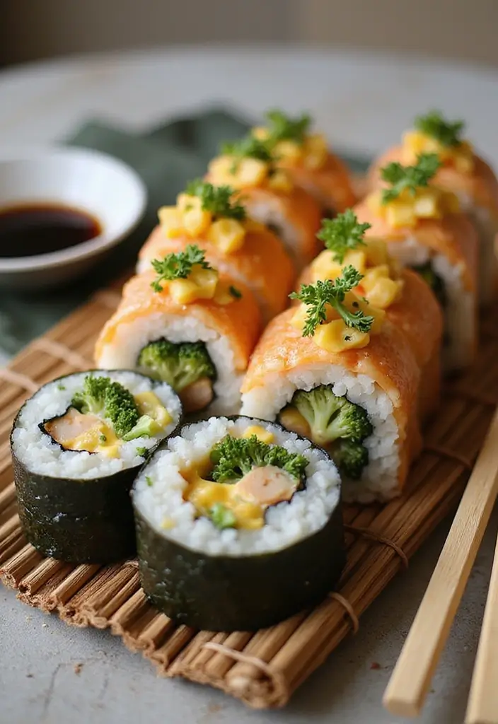 30 Recipes Using Broccoli Cheese Soup for Easy Meals 127 30 Recipes Using Broccoli Cheese Soup for Easy Meals - 19. Broccoli Cheese Soup Sushi