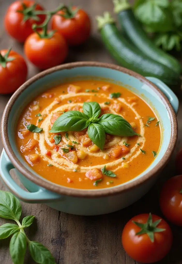 30 Squash and Zucchini Soup Recipes for Fresh Flavors 90 30 Squash and Zucchini Soup Recipes for Fresh Flavors - 14. Zucchini and Tomato Basil Soup