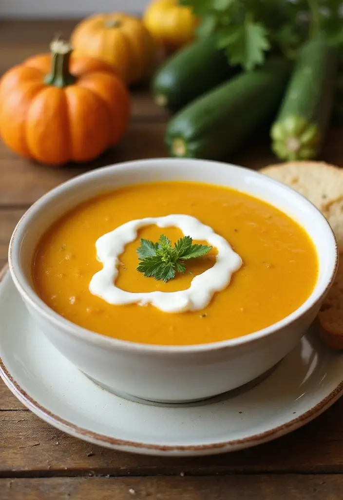 30 Squash and Zucchini Soup Recipes for Fresh Flavors 118 30 Squash and Zucchini Soup Recipes for Fresh Flavors - 18. Pumpkin and Zucchini Soup