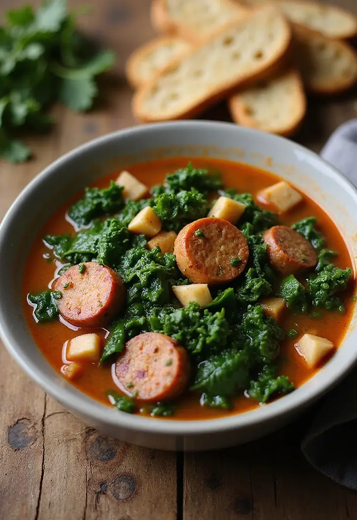 30 Winter Soup Recipes for Slow Cooker Comfort 158 30 Winter Soup Recipes for Slow Cooker Comfort - 24. Spicy Sausage and Kale Soup