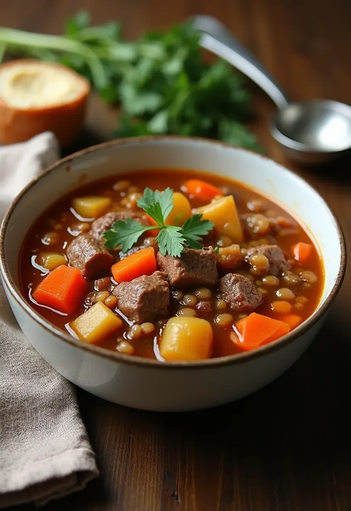 30 Winter Soup Recipes for Slow Cooker Comfort 43 30 Winter Soup Recipes for Slow Cooker Comfort - 7. Chunky Beef and Barley Soup